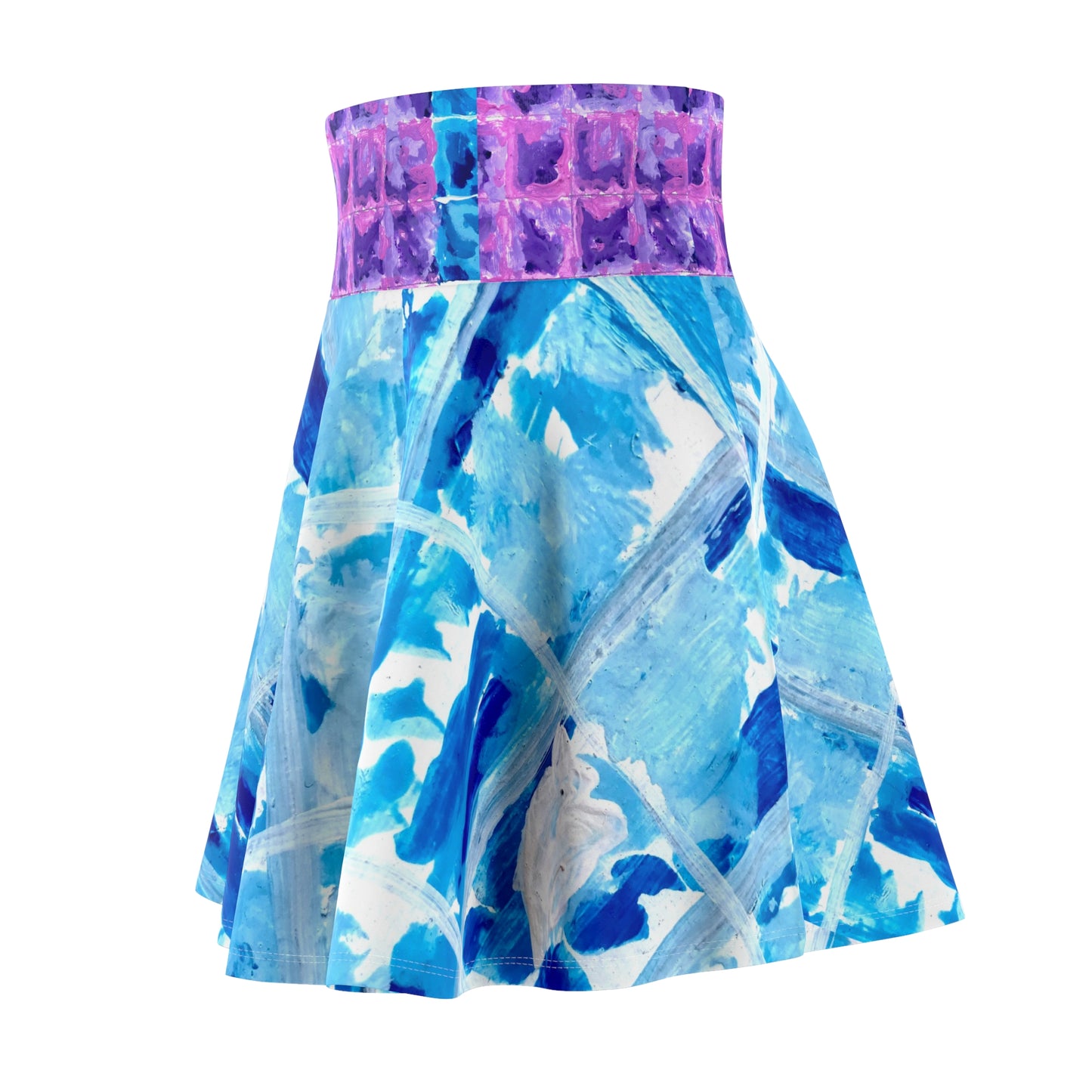 Blue Mosaic Skater Skirt – Wearable Abstract Art