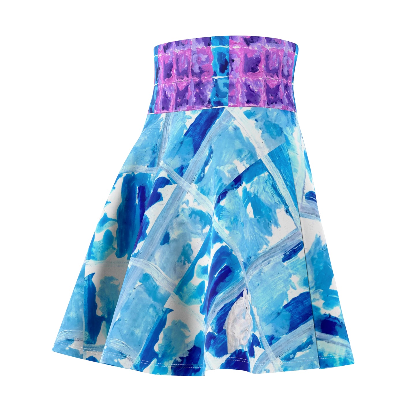 Blue Mosaic Skater Skirt – Wearable Abstract Art