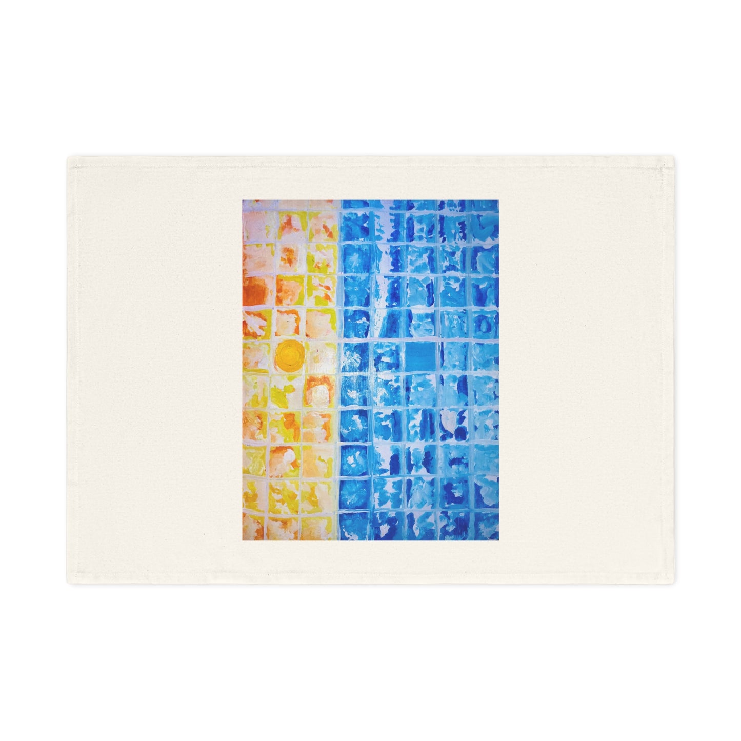 Ocean Tile Cotton Tea Towel — ‘Mindfulness’ Kitchen Towel