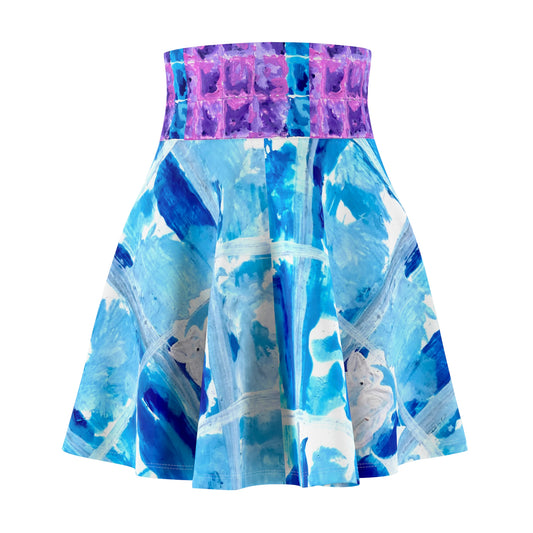 Blue Mosaic Skater Skirt – Wearable Abstract Art